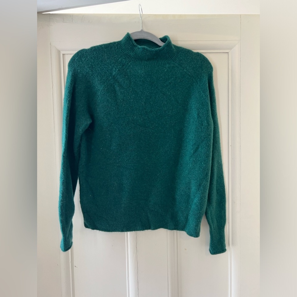 jCrew Supersoft Cozy roll neck sweater NWT GREEN XXS